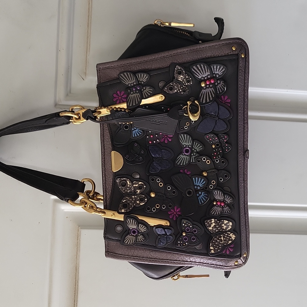 Coach  Dreamer with Butterfly Applique and Snake Skin Deatail